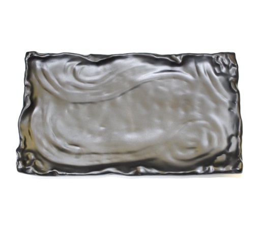 Тарелка меламин прямоуг. d295х145х h41мм черная под дерево