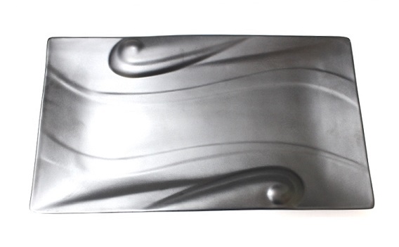 Тарелка прямоуг. меламин d381х217мм h26мм черная "Фантазия"