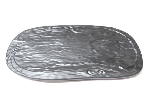 Тарелка овальная меламин d357х226мм h23мм черная