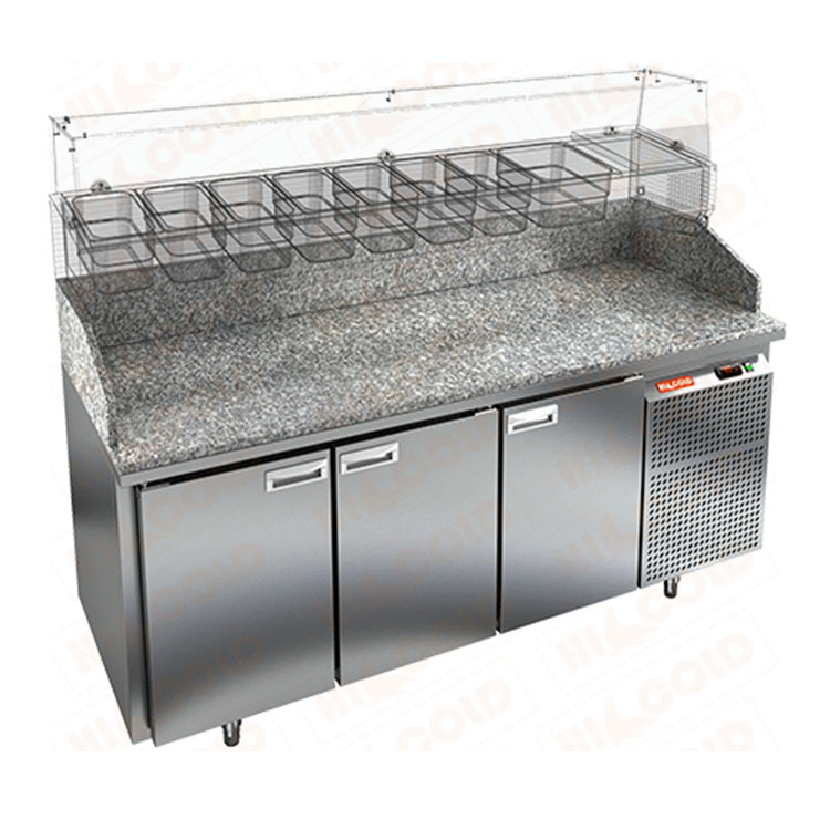 Стол холодильный для пиццы гранит 3 двери