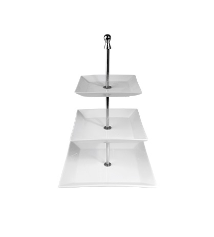 Подставка для кондитерских изделий 3-х ярусная h400мм фарфор