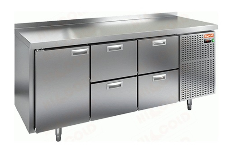 Стол холодильный н/ж 1 дверь 4 ящика Hicold GN 122/TN