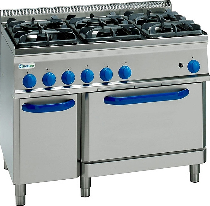 Плита газовая 6-конфорочная с духовкой Tecnoinox PF105GG7