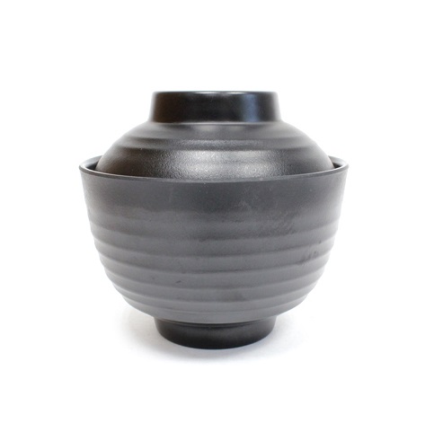 Мисосупница с крышкой пласт.черная 250мл d100мм