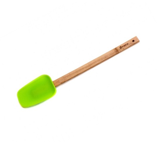 Лопатка с бамбуковой ручкой 85х55мм силиконовая