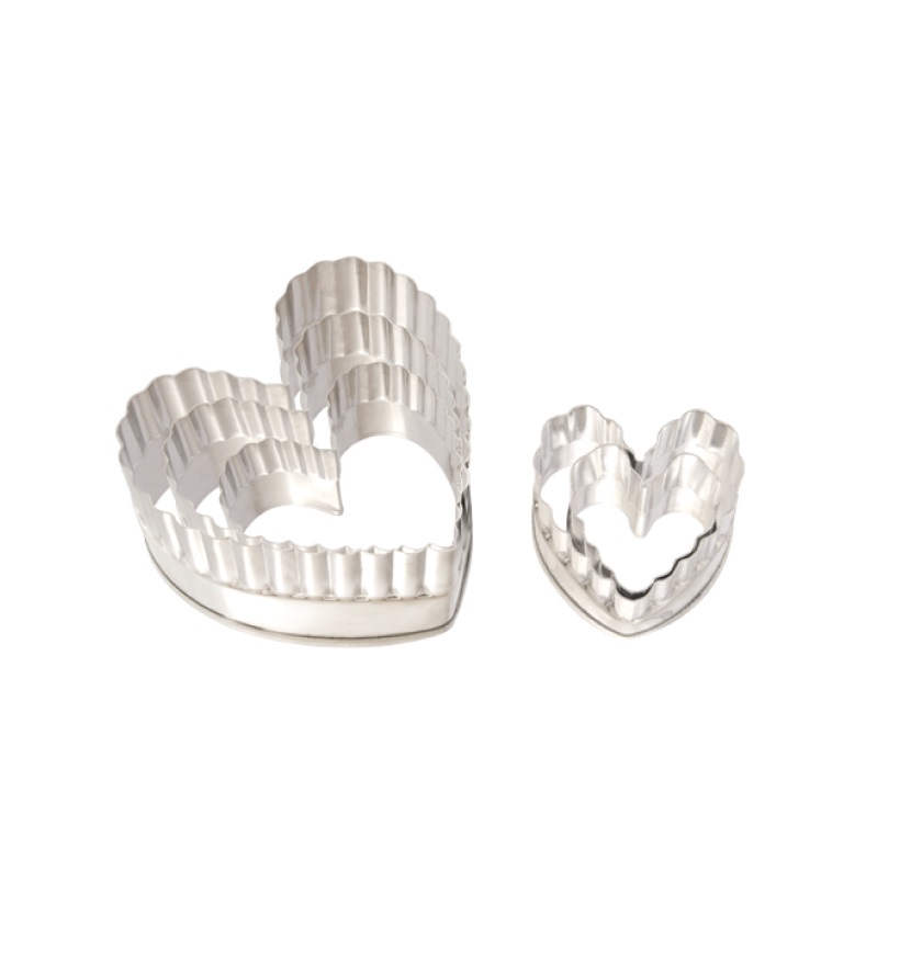 Набор вырубок "Сердце" (5шт.) нержавеющая сталь