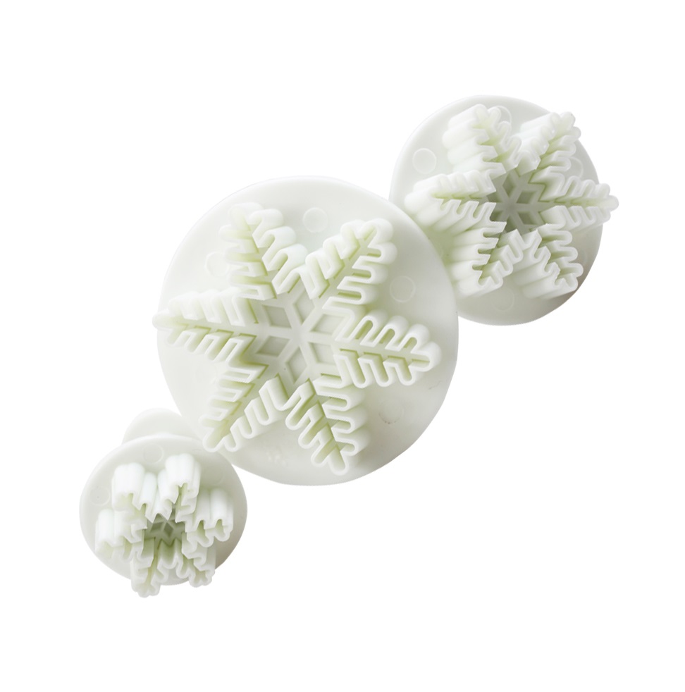 Вырубки с выталкивателем "Снежинки" (3шт.) пластик