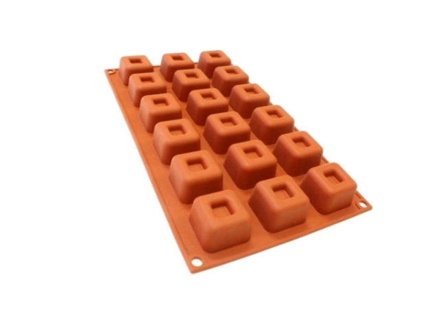 Форма силиконовая Куб с выемкой (18 шт. 38х38мм h23мм) 175х300мм