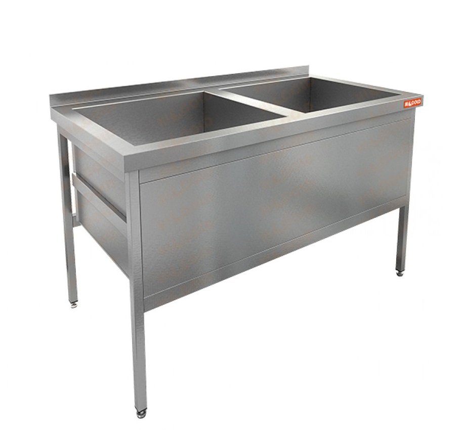 Ванна 2-х секционная котломоечная 1600х800х850мм AISI 304