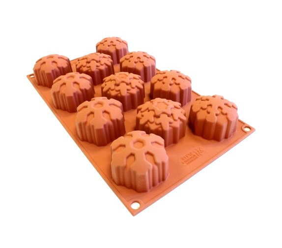 Форма силиконовая Снежинки (11шт. d56 h35мм) 175х300мм