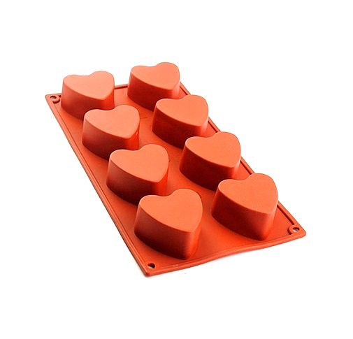 Форма силиконовая Сердца (8шт. 65х60мм h35 мм) 175х300мм