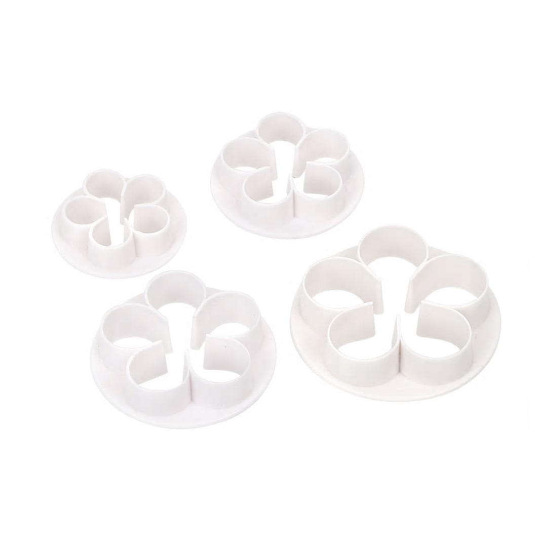 Вырубка для мастики "Цветы" (4шт.) пластик