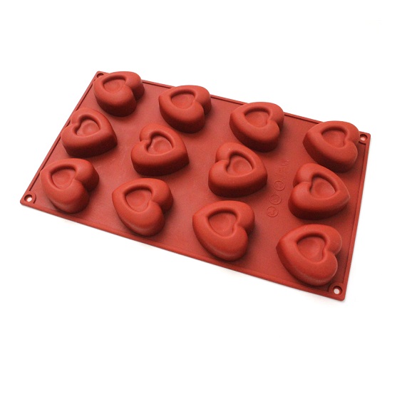 Форма силиконовая Сердца (12шт. 50х48мм h20мм) 170х300мм