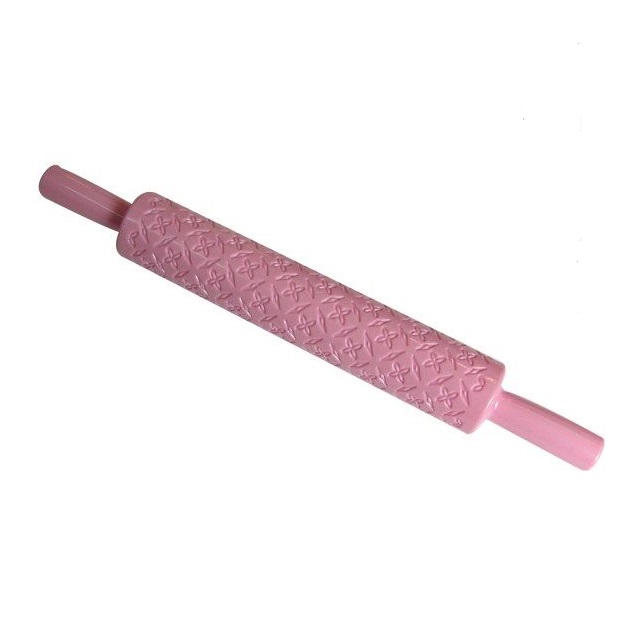 Скалка для мастики "Ромб, четырехлистник" 250мм