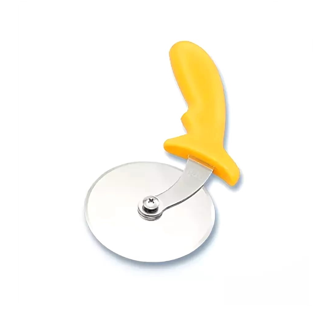 Нож для пиццы гладкий с пластиковой ручкой d100мм нержавеющая сталь