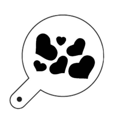 Трафарет декоратор для кофе "Сердечки"