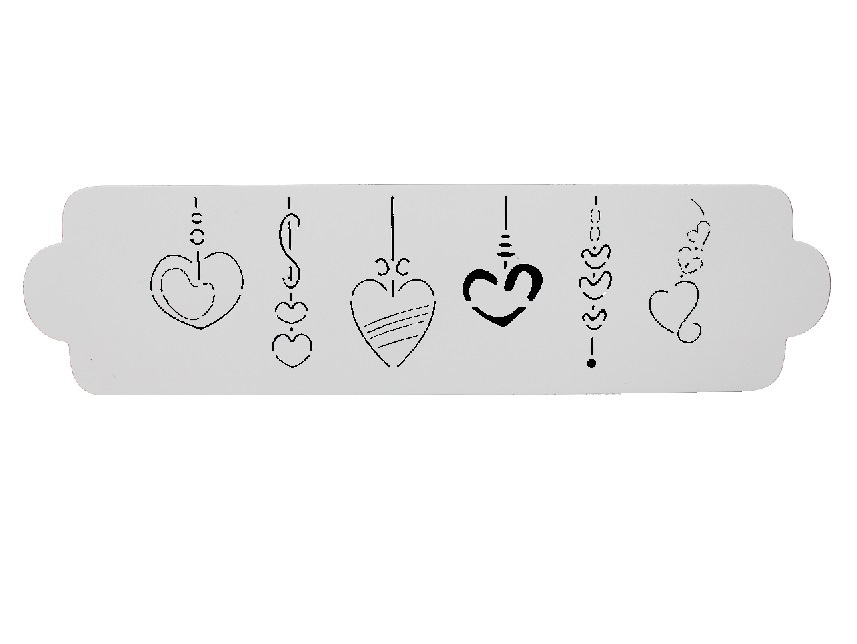 Трафарет для декора выпечки "Сердца-гирлянды"