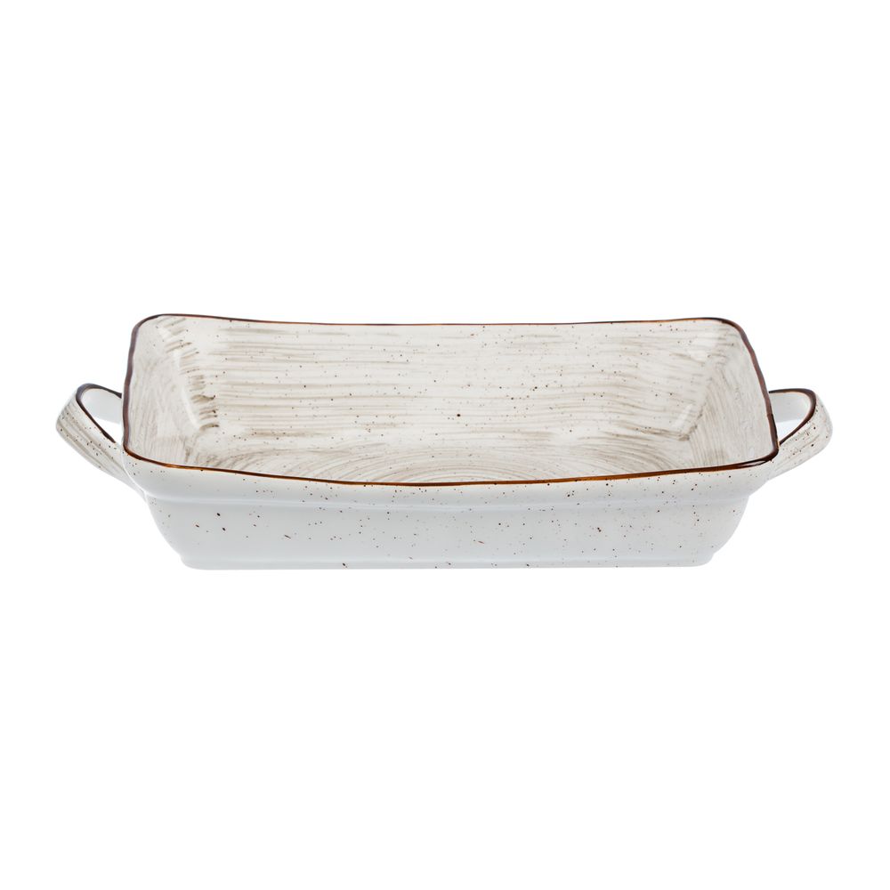 Блюдо c ручками 300х200х60мм "White Fusion"