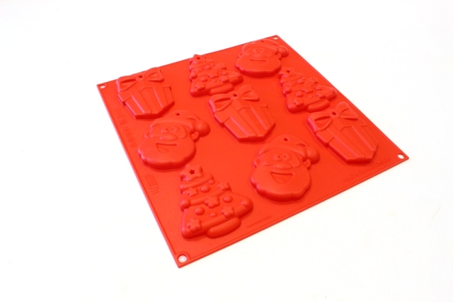 Форма силиконовая Печенье Рождество (9шт. 75х95мм, h30мм) 300х300мм