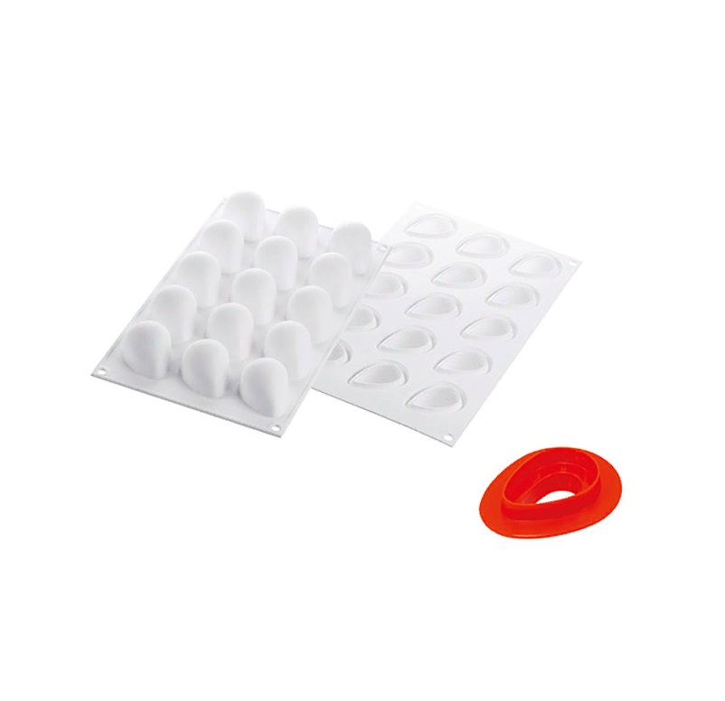 Форма силиконовая Клубника (15шт. 48х37мм, h33мм 30мл) 295х175мм +вырубка