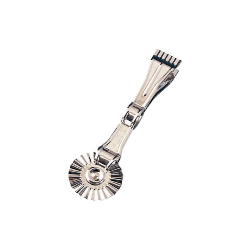 Нож для пиццы/чебуреков гофрированный + пинцет 204х55мм нержавеющая сталь