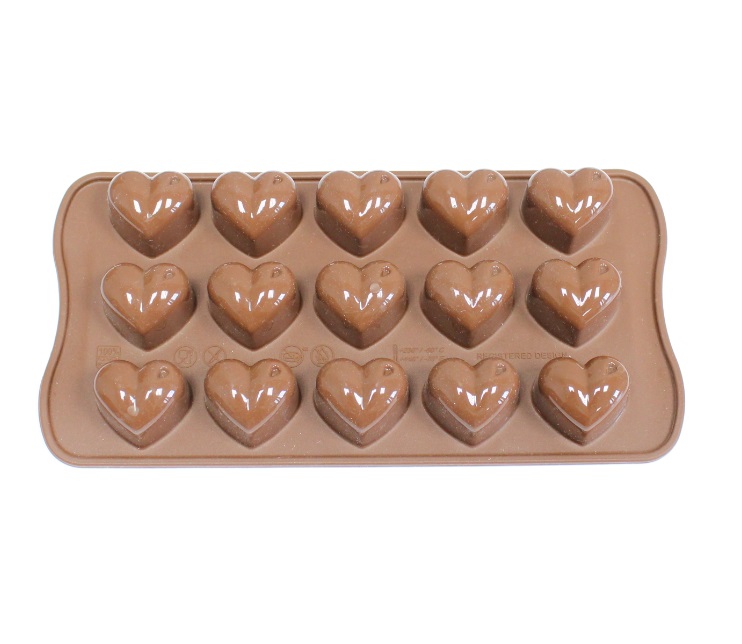 Форма силиконовая Монамур сердце 15 ячеек 30*25мм