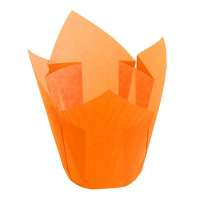 Форма бумажная "Тюльпан" оранжевая 150х150мм h50мм (упаковка 200шт.)