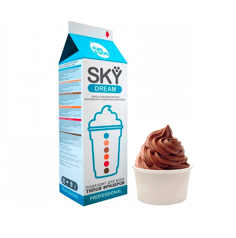 Фризер. Смесь для мягкого мороженого и коктейлей "Темный шоколад" 0,6кг
