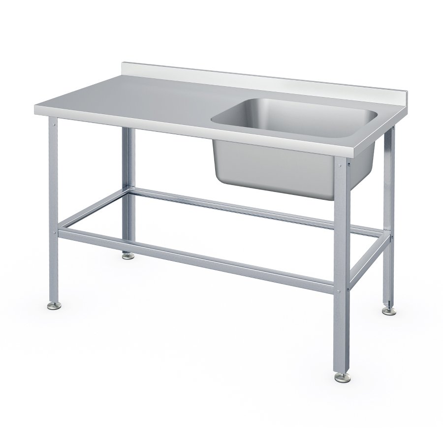Ванна моечная со столом 1200х600х870мм AISI 304