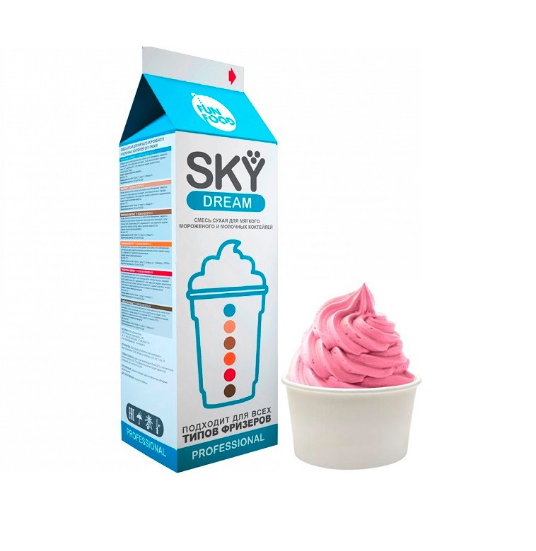 Фризер. Смесь для мягкого мороженого и коктейлей "Клубничный шербет" 0,7кг