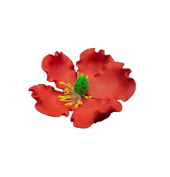 Украшение из мастики "Мак красный" 80мм