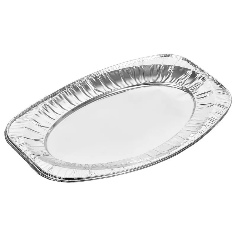 Форма одноразовая алюминевая овал 425(320)х285(182)мм h30мм 1540мл  (упаковка 100шт.)