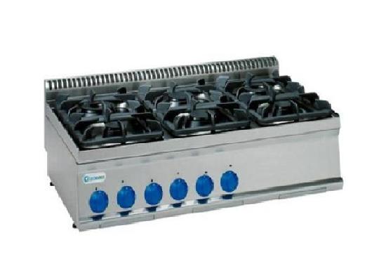 Плита газовая 6-конфорочная настольная Tecnoinox PC105G7