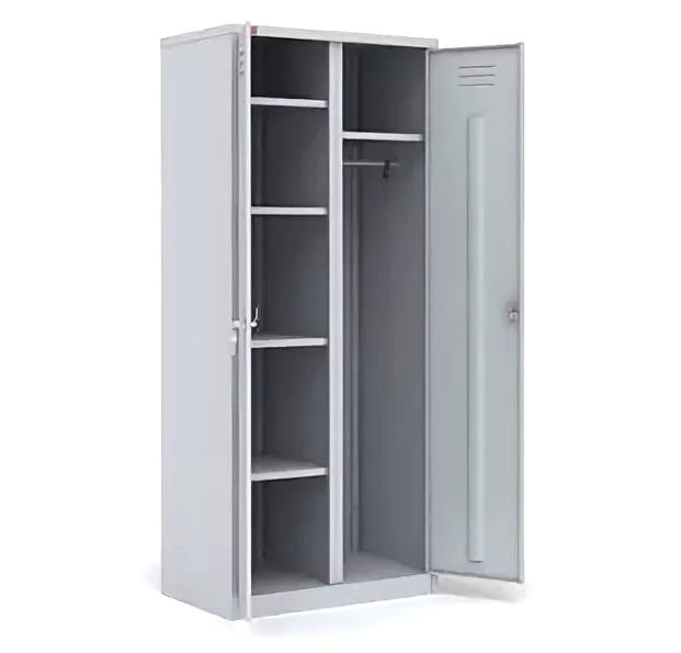 Шкаф 800х500х1860мм двухсекционный для уборочного инвентаря