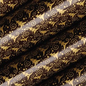 Пленка с пищевым рисунком Золотые елки