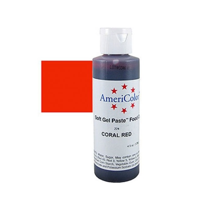 Краситель гелевый CORAL RED 243 (ярко-красный) 127г