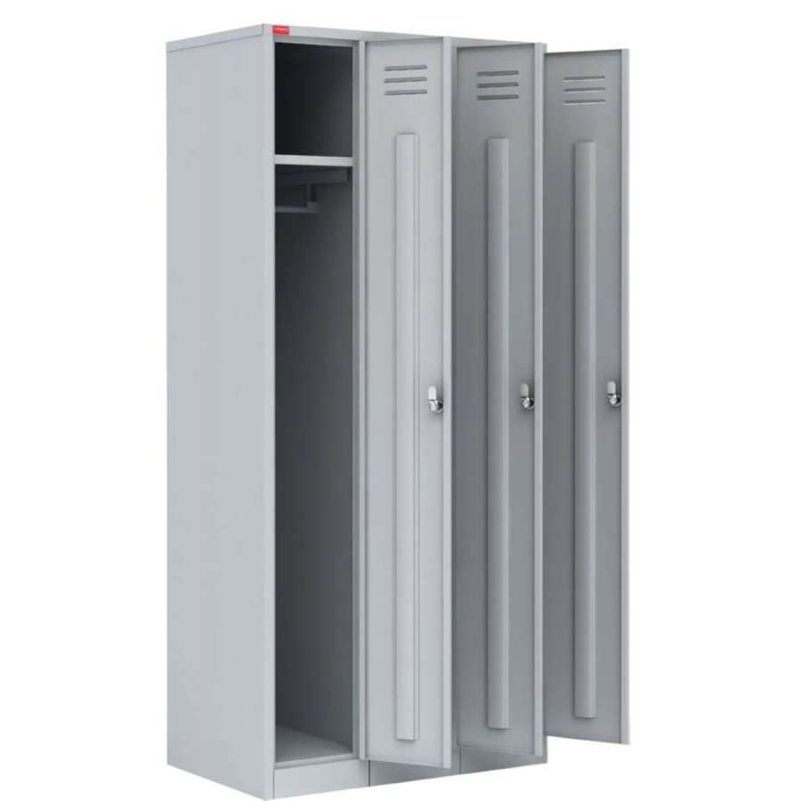 Шкаф 900х500х1860мм трехсекционный для одежды