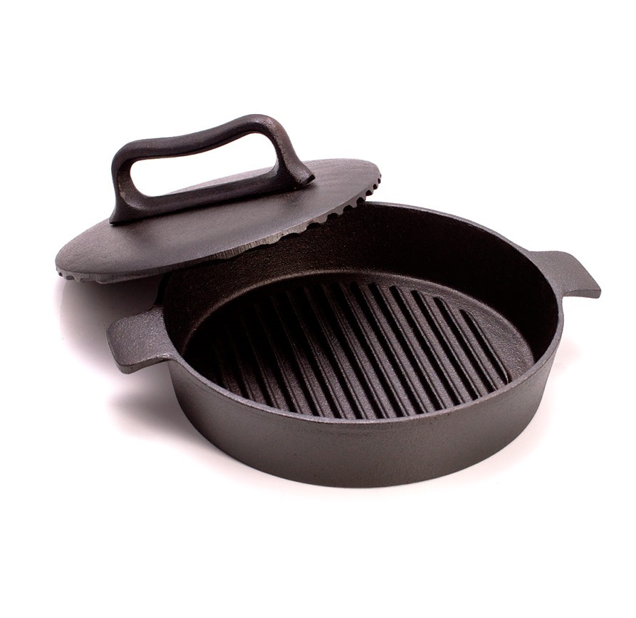 Сковорода чугунная для цыпленка табака с прессом d240мм