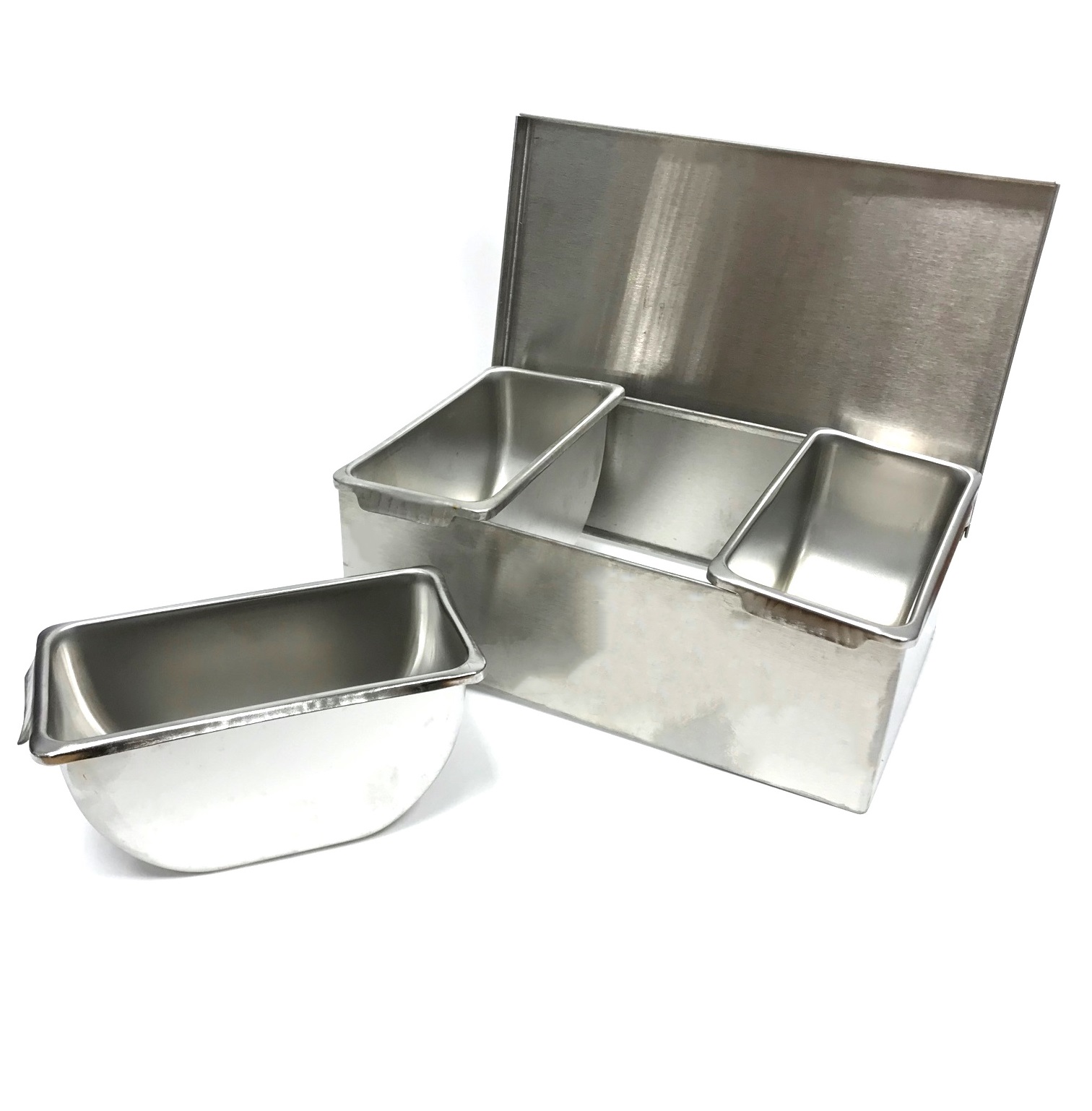 Контейнер для специй 3 отделения 237х150х80мм нержавеющая сталь