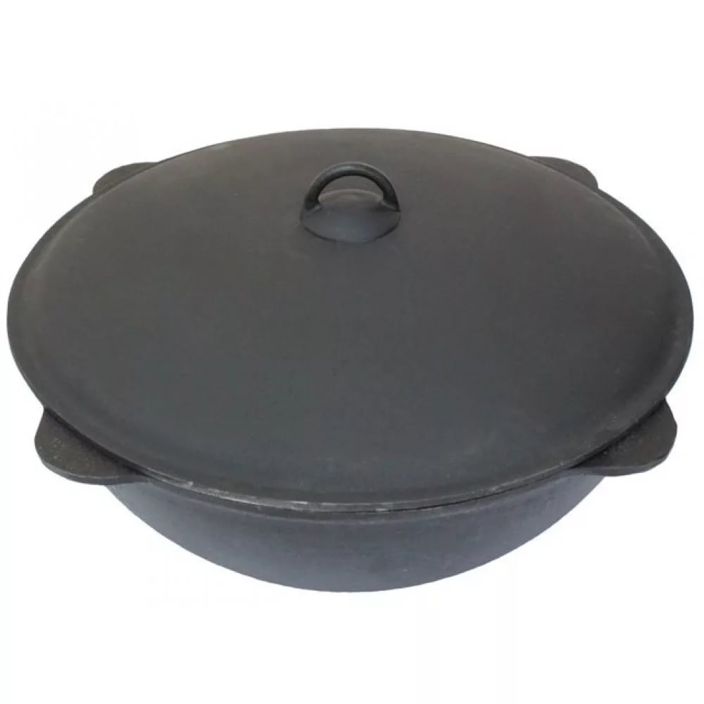 Казан чугунный азиатский с крышкой 25л