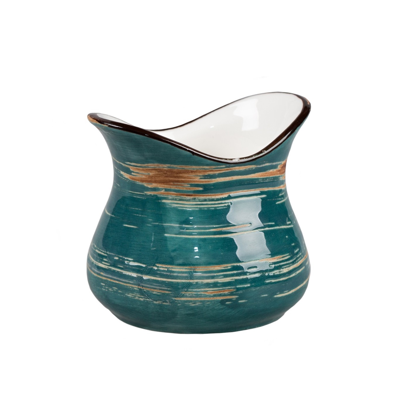 Соусник 100мл d75мм h70мм фарфор Dark Green Lines Texture