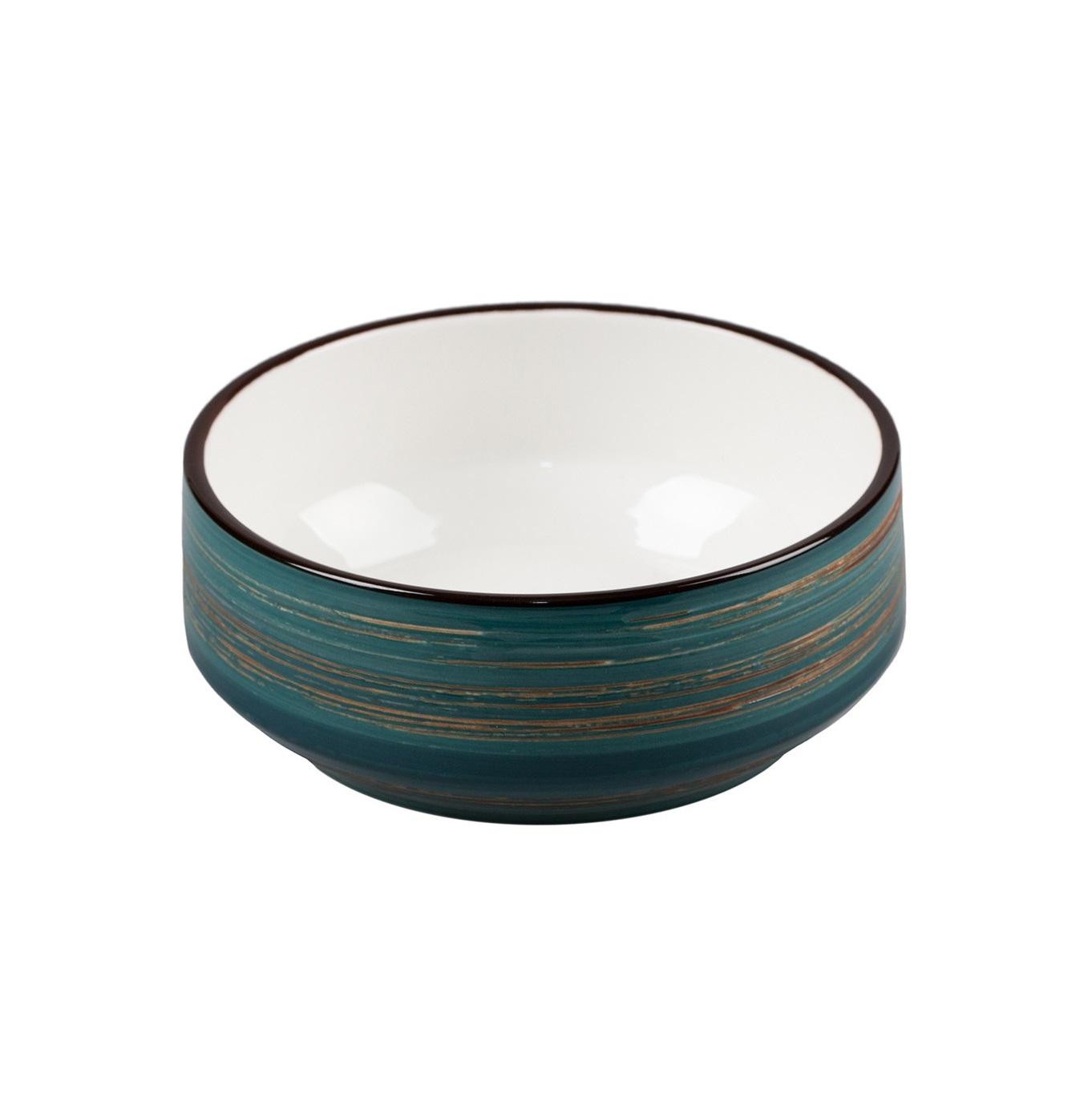 Салатник 580мл d150мм h60мм фарфор Dark Green Lines Texture