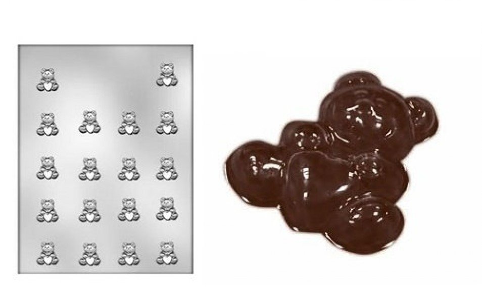 Форма для шоколада Мишка с сердцем