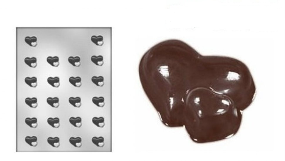 Форма для шоколада Двойные сердца