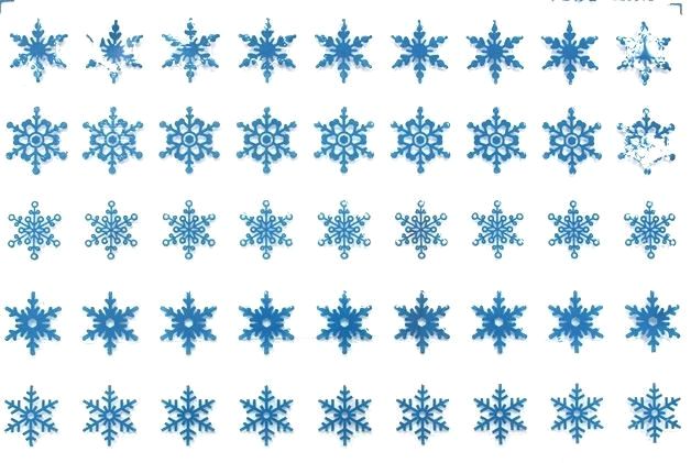 Форма для шоколада Снежинки голубые (325х225мм 45шт. 31х35мм) пластик