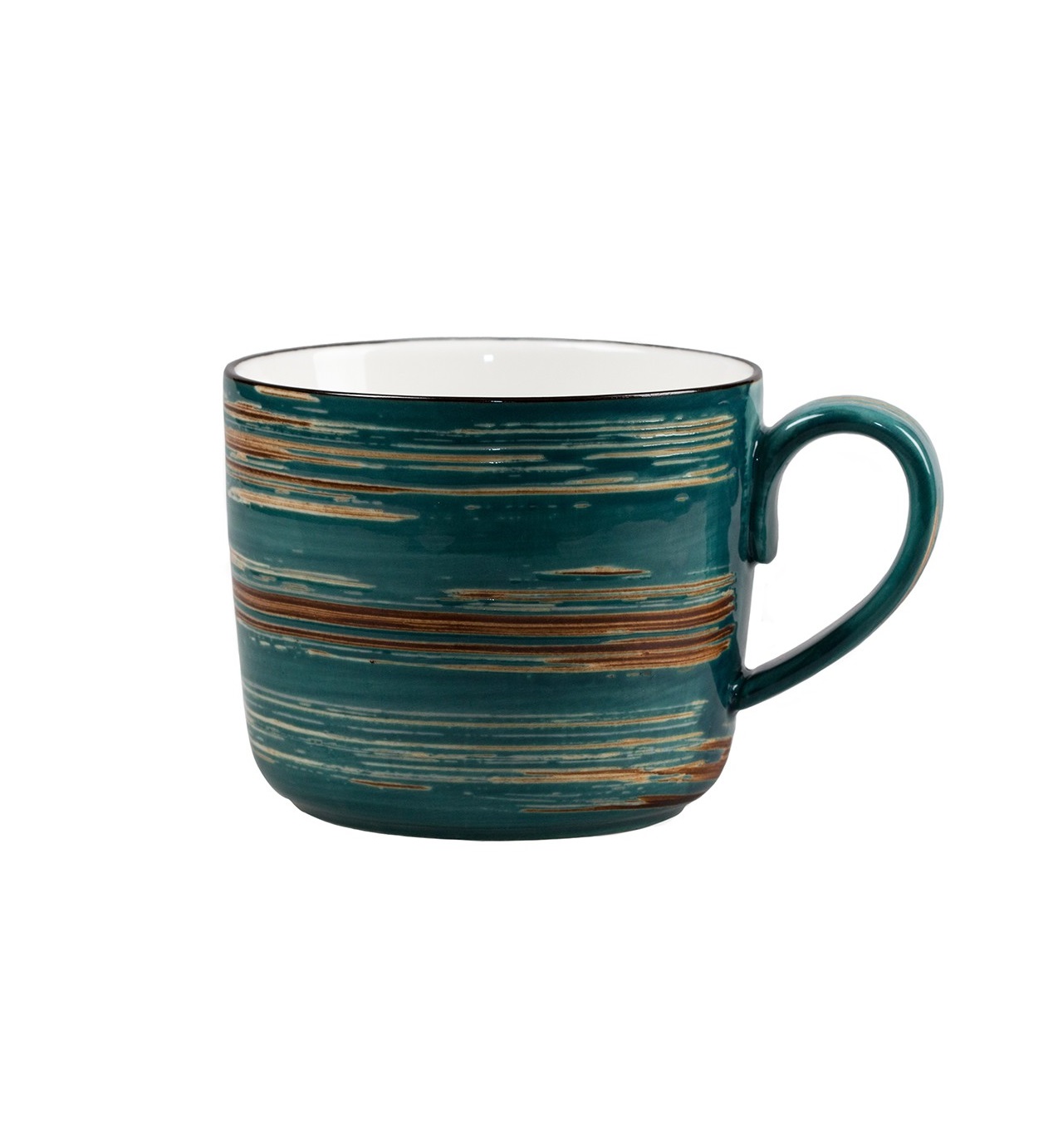 Кружка 340мл d95мм h80мм фарфор Dark Green Lines Texture