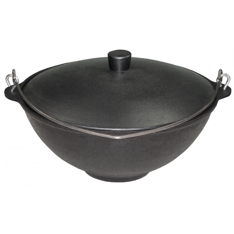 Казан чугунный азиатский с крышкой 8л