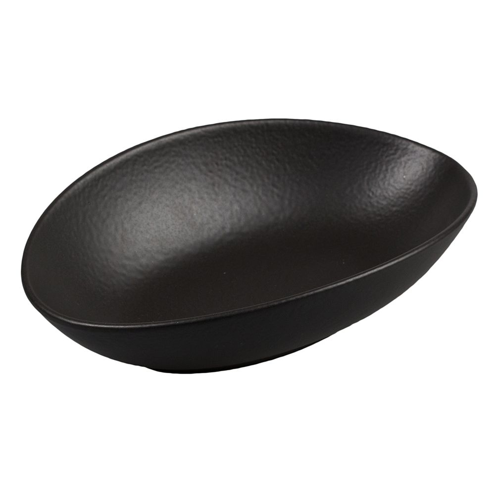 Блюдо для подачи салатник 250х160х64мм фарфор "Black Raw Stellar"