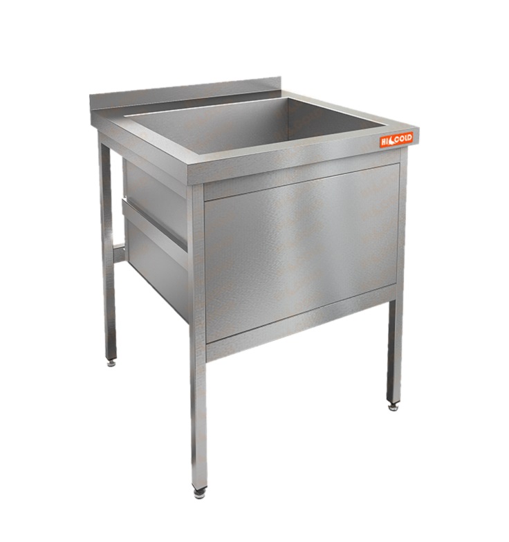 Котломойка с площадкой под смеситель 700х700х850мм AISI 430