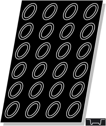 Коврик Овалы (24шт. 80х60мм h25мм) 600х400мм